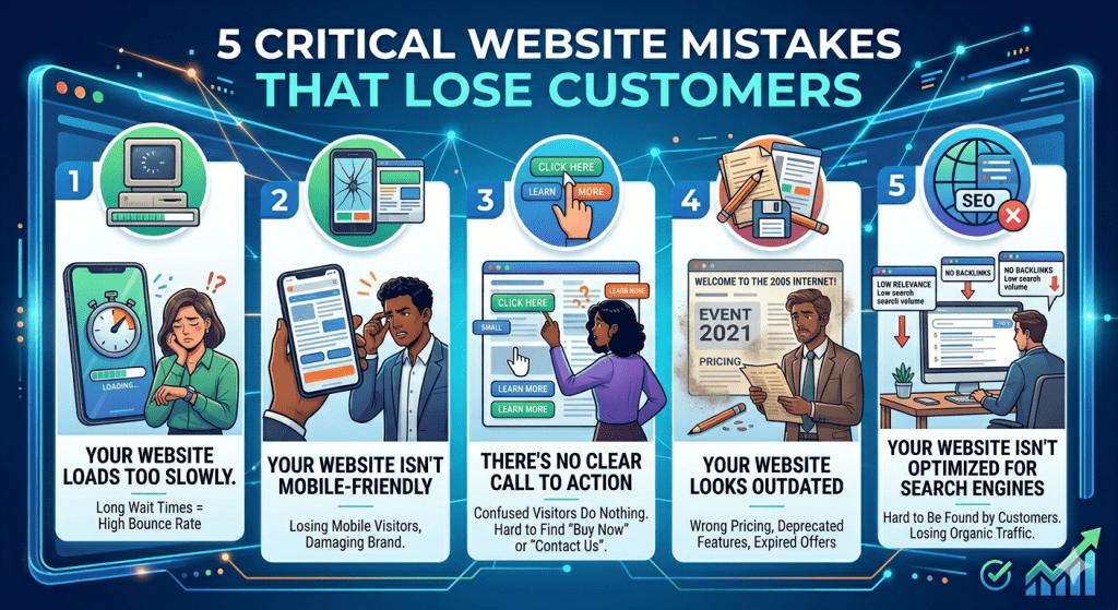 5 Website Mistakes That Are Losing You Customers - CreativeBox Digital Marketing